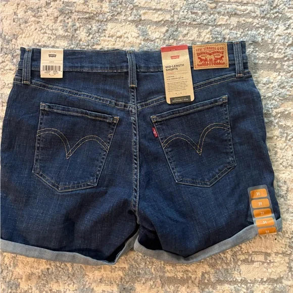 Levi's Dark Blue Jean Shorts - Picture 2 of 3